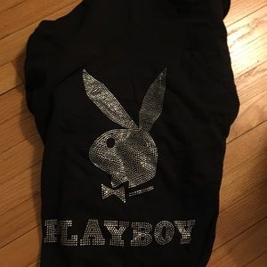 NWT Missguided Playboy Rhinestone Hoodie